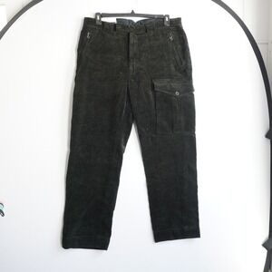 VTG Polo Ralph Lauren NWT Corduroy Cargo Pants Black Wide Wale 36x30 Y2K